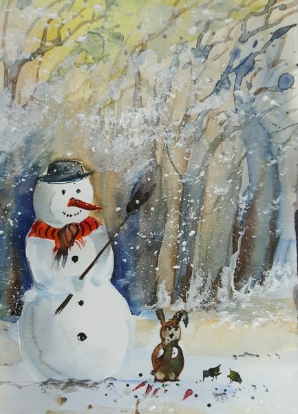 Schneemann zum Jahresende