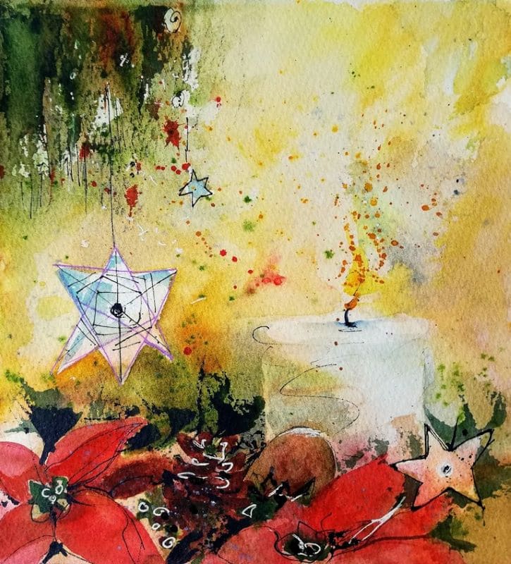 Weihnachtskarte aquarell