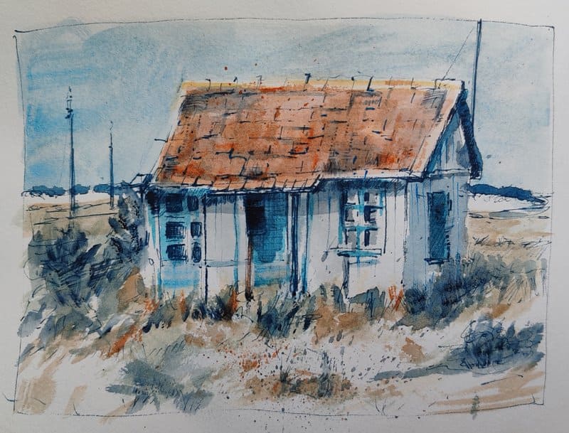 Blaue weiss Haus