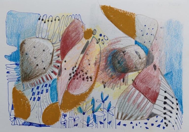 Abstrakt buntstift blau